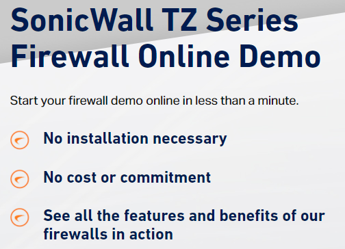 Sonicwall Online demo